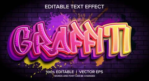 Graffiti vector text effect with modern style design Stock Illustration
