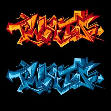 Graffiti vector urban art. Stock Illustration