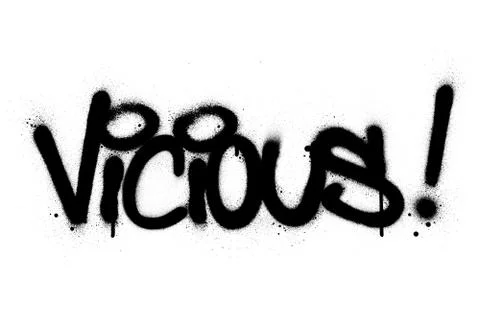 Graffiti vicious word sprayed in black over white Stock Illustration