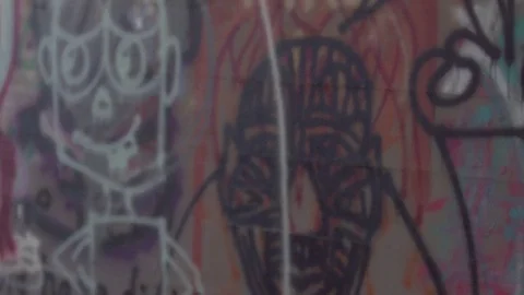 Graffiti on wall 4k 60fps #2 Video stock 83797722
