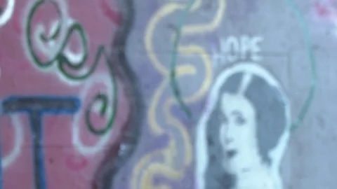 Graffiti on wall 4k 60fps #3 Video stock 83798419