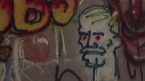 Graffiti on wall 4k 60fps #4 스톡 동영상 83803600