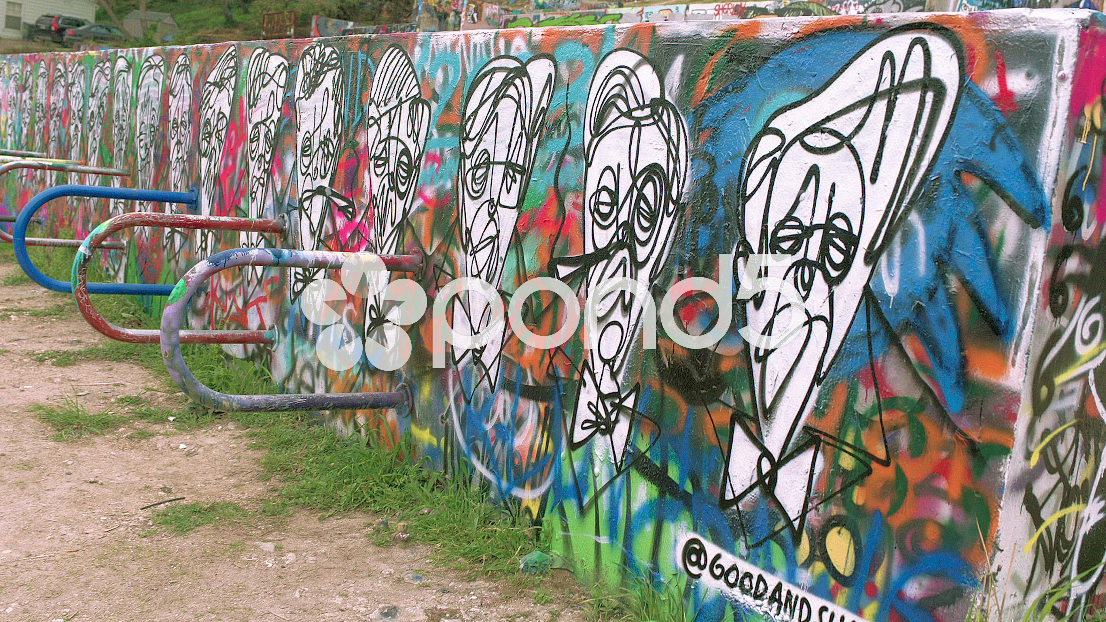 Graffiti Wall In Austin Texas With Pict Stock Video Pond5