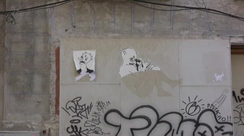 Graffiti Wall Stock Footage 332954