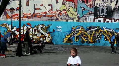 Graffiti Wall Stock Footage