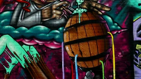 Graffiti Wall Stock Footage 12054256