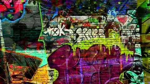 Graffiti Wall Stock Footage 12054831