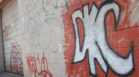 Graffiti Wall Stock Footage 33755169