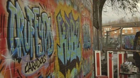 Graffiti Wall Stock Footage 59420971