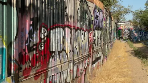 Graffiti on a Wall Stock Footage 136162005