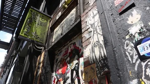 Graffiti Wall in NYC Stock Footage 78965689