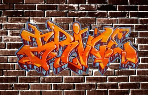 Graffiti on the wall Stock Photos