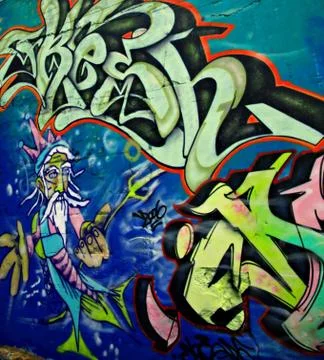 Graffiti on the wall Stock Photos