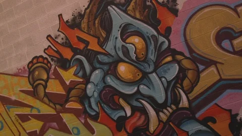 Graffiti Wall Slow Motion 스톡 동영상 112272950