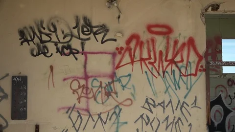 Graffiti Wall- Zoom Stock Footage 110784851