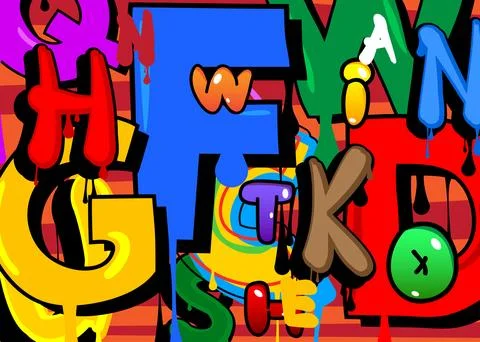 Graffiti wallpaper with gradient geometric abstract modern street art shape.. Stock Illustration