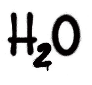 Graffiti water h2o formula sprayed in black over white Stock Illustration