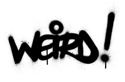 Graffiti weird word sprayed in black over white Stock Illustration