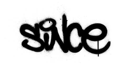 Graffiti since word sprayed in black over white Stock Illustration