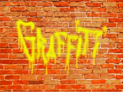 Graffiti Writing on the Wall Stock Illustration