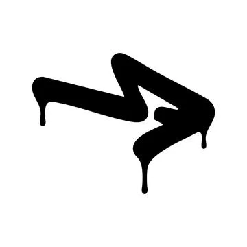 Graffiti zigzag arrow icon Stock Illustration