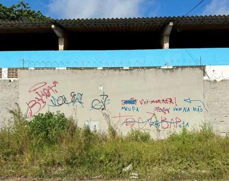 Graffitied wall Stock Photos