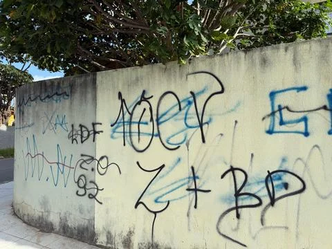 Graffitied wall Stock Photos