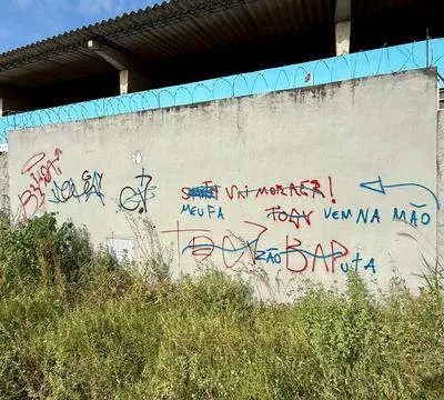 Graffitied wall Stock Photos