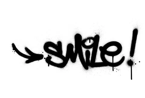GraffitiSmileWordSprayed Stock Illustration