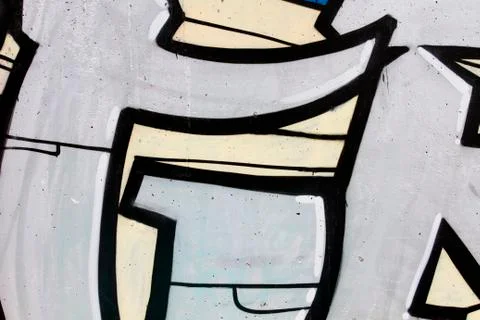 Graffitti wall with silver paint 스톡 일러스트