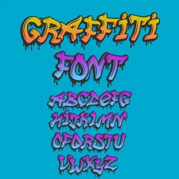 Graffity alphabet vector hand drawn grunge font paint symbol design ink style Stockillustratie