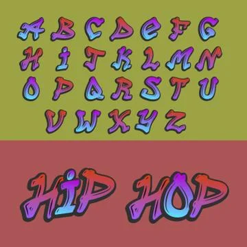 Graffity alphabet vector hand drawn grunge font paint symbol design ink style Stockillustratie