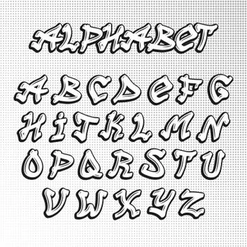 Graffity font vector Stockillustratie