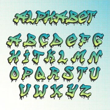 Graffity grunge font vector alphabet Gratis stockillustratie