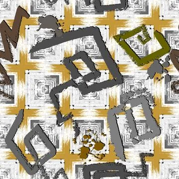 Graffity modern seamless pattern. Vector textured dirty abstract background.  Stockillustratie