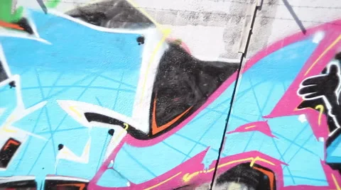 Graffity from train window Stock Footage 53441461