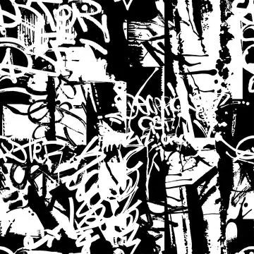 Graffity wall tags seamless pattern. Vector wallpaper Stock Illustration