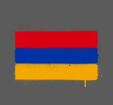 Graffti Armenia flag sprayed over gray Stock Illustration