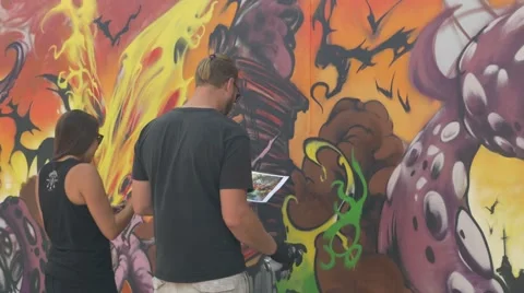 Graffti artist Vídeo Stock 54057202