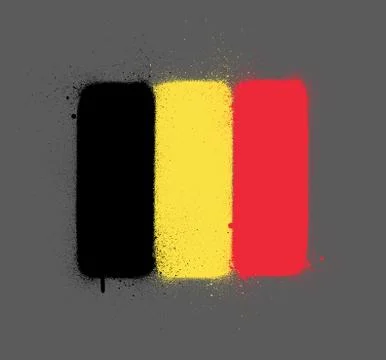 Graffti Belgium flag sprayed over grey Illustrazione stock