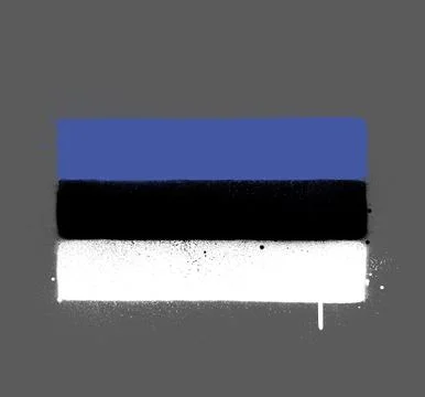Graffti Estonia flag sprayed over grey Stock Illustration