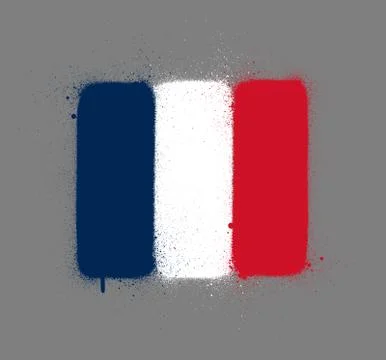 Graffti french flag sprayed over gray Stock Illustration