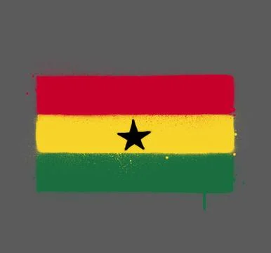 Graffti Ghana flag sprayed over grey Stock Illustration