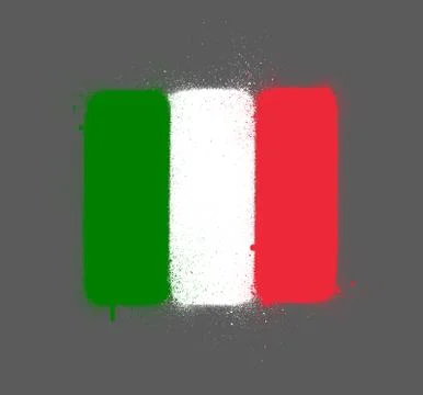 Graffti Italy flag sprayed over grey Illustrazione stock