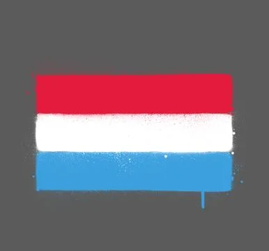 Graffti Luxembourg flag sprayed over grey Stock Illustration
