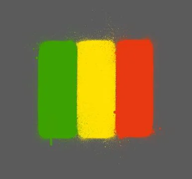 Graffti malinese flag sprayed over gray Stock Illustration