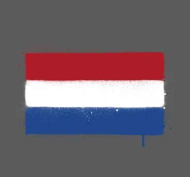 Graffti Netherland flag sprayed over gray Stock Illustration