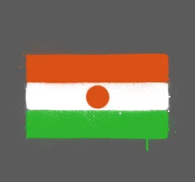 Graffti Niger flag sprayed over grey Stock-Illustration