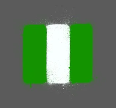 Graffti nigerian flag sprayed over gray Stock-Illustration