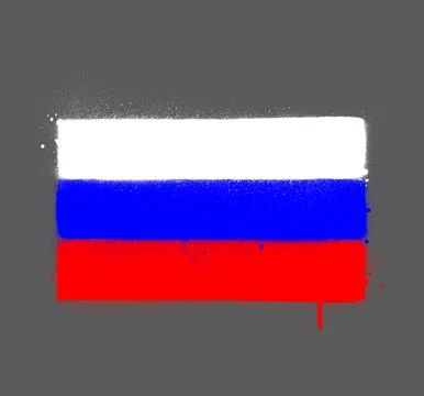Graffti Russia flag sprayed over grey Illustrazione stock